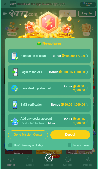 zt777 game diposite and withdrawal ui