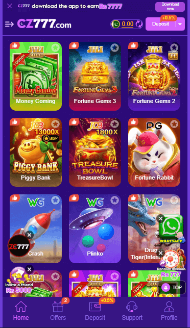 CZ777 Game multiple UI screens displaying gameplay menus, rewards section, wallet details, and interactive buttons